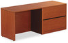 A Picture of product HON-10547RHH HON® 10500 Series Credenza with Lateral File w/Right 72w x 24d 29.5h, Bourbon Cherry
