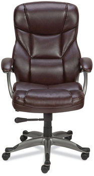 Alera® Birns Series High-Back Task Chair Supports Up to 250 lb, 18.11" 22.05" Seat Height, Brown Seat/Back, Chrome Base