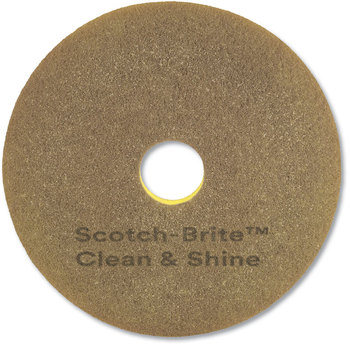Scotch-Brite™ Clean & Shine Pads. 17 in. Brown and Yellow. 5/case.