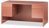 A Picture of product HON-10573HH HON® 10500 Series™ Double Pedestal Desk 3/4-Height Left and Right: Box/File, 60" x 30" 29.5", Bourbon Cherry