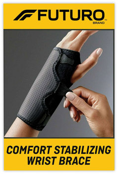 FUTURO™ Adjustable Reversible Splint Wrist Brace Fits Wrists 5.5" to 8.5", Black