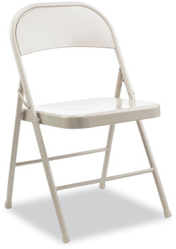 Alera® Armless Steel Folding Chair Supports Up to 275 lb, Taupe Seat, Back, Base, 4/Carton