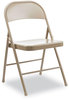 A Picture of product ALE-CA945 Alera® Armless Steel Folding Chair Supports Up to 275 lb, Tan Seat, Back, Base, 4/Carton