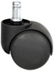 A Picture of product ALE-CASTERHT1 Alera® Dual Wheel Hooded Casters Grip Ring Type B Stem, 1.5" Hard Nylon Matte Black, 5/Set
