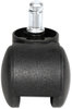 A Picture of product ALE-CASTERHT1 Alera® Dual Wheel Hooded Casters Grip Ring Type B Stem, 1.5" Hard Nylon Matte Black, 5/Set