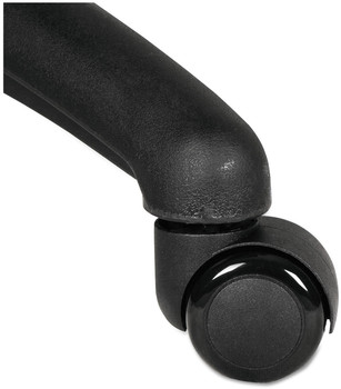 Alera® Dual Wheel Hooded Casters Grip Ring Type B Stem, 2" Soft Nylon Black, 5/Set