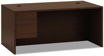 HON® 10500 Series™ "L" Workstation Single Pedestal Desk with 3/4 Height Left 66" x 30" 29.5", Shaker Cherry