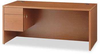 HON® 10500 Series™ "L" Workstation Single Pedestal Desk 66" x 30" 29.5", Bourbon Cherry