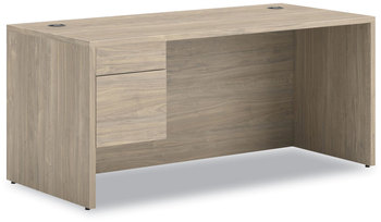 HON® 10500 Series™ Single Pedestal Desk 3/4-Height Left: Box/File, 66" x 30" 29.5", Kingswood Walnut