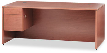 HON® 10500 Series™ "L" Workstation Single Pedestal Desk with 3/4 Height 72" x 36" 29.5", Bourbon Cherry