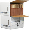 A Picture of product FEL-00061 Bankers Box® SIDE-TAB™ Storage Boxes Letter Files, White/Blue, 12/Carton