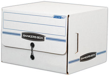 Bankers Box® SIDE-TAB™ Storage Boxes Letter Files, White/Blue, 12/Carton