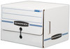 A Picture of product FEL-00061 Bankers Box® SIDE-TAB™ Storage Boxes Letter Files, White/Blue, 12/Carton
