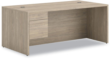 HON® 10500 Series™ Single Pedestal Desk 3/4-Height Left: Box/File, 72" x 36" 29.5", Kingswood Walnut