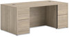 A Picture of product HON-105890LKI1 HON® 10500 Series™ Double Pedestal Desk Full-Height Left: Box/Box/File, Right: File/File, 72" x 36" 29.5", Kingswood Walnut