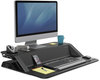 A Picture of product FEL-0007901 Fellowes® Lotus™ Sit-Stands Workstation 32.75" x 24.25" 5.5" to 22.5", Black