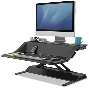 Fellowes® Lotus™ Sit-Stands Workstation 32.75" x 24.25" 5.5" to 22.5", Black