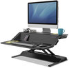 A Picture of product FEL-0007901 Fellowes® Lotus™ Sit-Stands Workstation 32.75" x 24.25" 5.5" to 22.5", Black