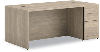 HON® 10500 Series™ Single Pedestal Desk Full-Height Right: Box/Box/File, 72" x 36" 29.5", Kingswood Walnut
