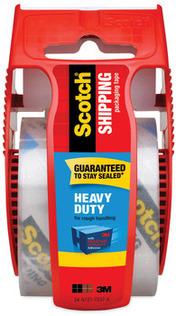 Scotch® 3850 Heavy-Duty Packaging Tape with Dispenser, 1.5" Core, 1.88" x 66.66 ft, Clear