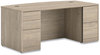 A Picture of product HON-105899LKI1 HON® 10500 Series™ Bow Front Double Pedestal Desk with Full-Height Pedestals 72" x 36" 29.5", Kingswood Walnut