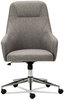 A Picture of product ALE-CS4151 Alera® Captain Series High-Back Chair Supports Up to 275 lb, 17.1" 20.1" Seat Height, Gray Tweed Seat/Back, Chrome Base