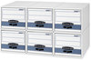 A Picture of product FEL-00311 Bankers Box® STOR/DRAWER® STEEL PLUS™ Extra Space-Savings Storage Drawers Letter Files, 14" x 25.5" 11.5", White/Blue, 6/Carton
