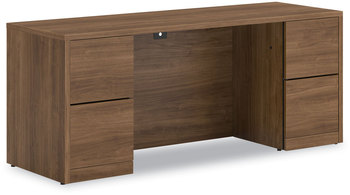 HON® 10500 Series™ Kneespace Credenza with Full-Height Pedestals 72" x 24" 29.5", Pinnacle