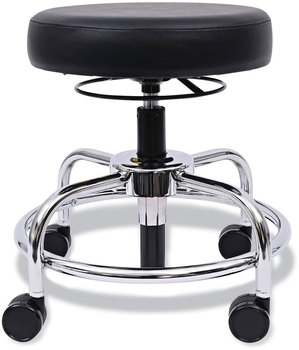 Alera® HL Series Height-Adjustable Utility Stool Backless, Supports Up to 300 lb, 24" Seat Height, Black Chrome Base