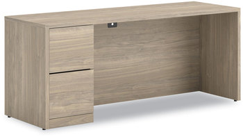 HON® 10500 Series™ Single Pedestal Credenza with Full-Height Left 72" x 24" 29.5", Kingswood Walnut