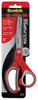A Picture of product MMM-1428 Scotch® Multi-Purpose Scissors 8" Long, 3.38" Cut Length, Gray/Red Straight Handle