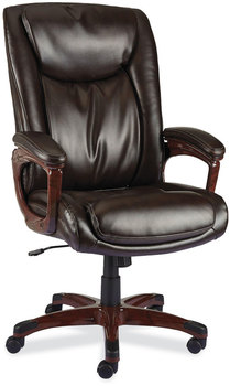 Alera® Darnick Series Manager Chair Supports Up to 275 lbs, 17.13" 20.12" Seat Height, Brown Seat/Back, Base