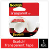 A Picture of product MMM-144 Scotch® Transparent Tape In Handheld Dispenser 1" Core, 0.5" x 37.5 ft,