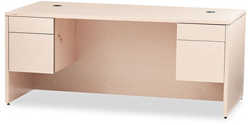 HON® 10500 Series™ Double Pedestal Desk 3/4-Height Left and Right: Box/File, 72" x 36" 29.5", Natural Maple