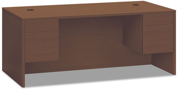 HON® 10500 Series™ Double Pedestal Desk 3/4-Height Left and Right: Box/File, 72" x 36" 29.5", Shaker Cherry