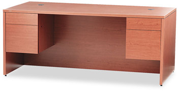 HON® 10500 Series™ Double Pedestal Desk 3/4-Height Left and Right: Box/File, 72" x 36" 29.5", Bourbon Cherry