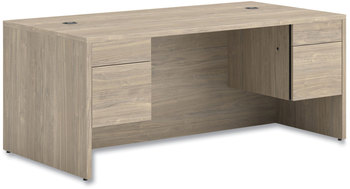 HON® 10500 Series™ Double Pedestal Desk 3/4-Height Left and Right: Box/File, 72" x 36" 29.5", Kingswood Walnut