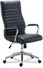 A Picture of product ALE-ED41B19 Alera® Eddleston Leather Manager Chair Supports Up to 275 lb, Black Seat/Back, Chrome Base
