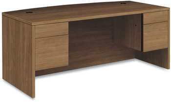 HON® 10500 Series™ Bow Front Double Pedestal Desk 72" x 36" 29.5", Pinnacle