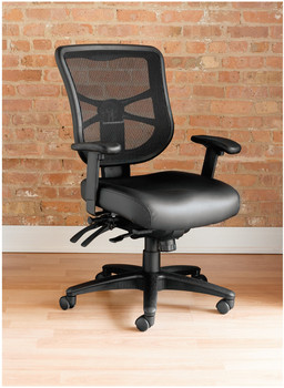Alera® Elusion™ Series Mesh Mid-Back Multifunction Chair Supports Up to 275 lb, 17.7" 21.4" Seat Height, Black