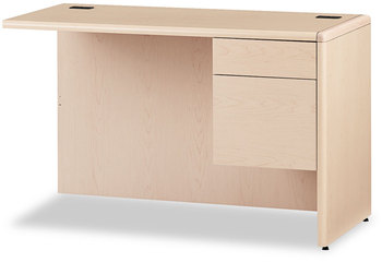 HON® 10700 Series™ "L" Workstation Return with Three-Quarter Height Pedestal on Right 3/4 48 x 24, Natural Maple