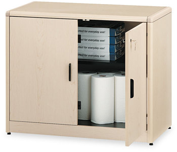 HON® 10700 Series™ Locking Storage Cabinet 36w x 20d 29.5h, Natural Maple