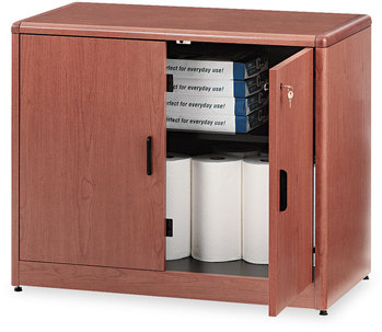 HON® 10700 Series™ Locking Storage Cabinet 36w x 20d 29.5h, Bourbon Cherry