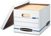 A Picture of product FEL-00703 Bankers Box® STOR/FILE™ Basic-Duty Storage Boxes Letter/Legal Files, 12.5" x 16.25" 10.5", White/Blue, 12/Carton