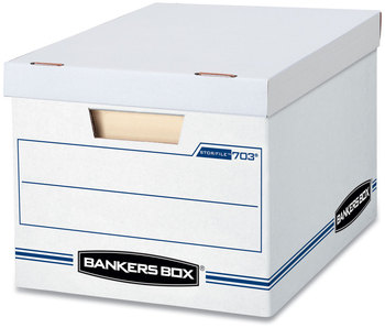 Bankers Box® STOR/FILE™ Basic-Duty Storage Boxes Letter/Legal Files, 12.5" x 16.25" 10.5", White/Blue, 12/Carton