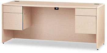 HON® 10700 Series™ Kneespace Credenza with Three-Quarter Height Pedestals 3/4 72w x 24d 29.5h, Natural Maple