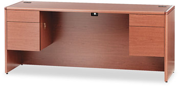 HON® 10700 Series™ Kneespace Credenza with Three-Quarter Height Pedestals 3/4 72w x 24d 29.5h, Bourbon Cherry