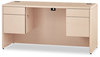 A Picture of product HON-10765DD HON® 10700 Series™ Kneespace Credenza with Three-Quarter Height Pedestals 3/4 60w x 24d 29.5h, Natural Maple