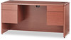 A Picture of product HON-10765HH HON® 10700 Series™ Kneespace Credenza with Three-Quarter Height Pedestals 3/4 Pedestal, 60w x 24d 29.5h, Bourbon Cherry