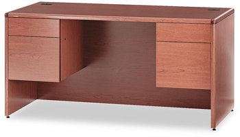 HON® 10700 Series™ Double Pedestal Desk with Three-Quarter Height Pedestals 60" x 30" 29.5", Bourbon Cherry